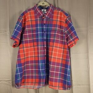 JCRT Mens Classic Fit Colorful Plaid Short Sleeve Button Down Shirt 2X 2XL